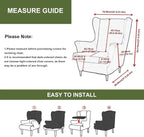 HAOYONG Wingback Chair Slipcovers Elastic Jacquard Wing Chair Covers 2 Pieces - Image 3