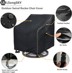 Outdoor Swivel Rocker Chair Cover 2 Pack, Patio Swivel Chair Covers - Image 4