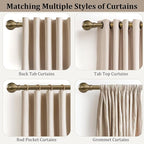 Antique Bronze Curtain Rods for Windows 66 to 120 Inch 1" Diameter Adjustable - Image 4