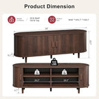 58" Mid Century Modern TV Stand, Wood TV Consoles - Image 3
