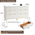 T4TREAM Fluted 6 Drawers Dresser, Curved Profile Design, Dresser TV Stand - Image 2