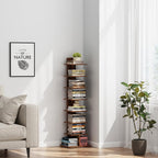TUTOTAK Narrow Bookshelf, 8-Tier Bookcase, Spine Book Shelf - Image 6