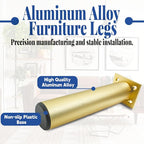 Set of 4 Aluminum Alloy Furniture Legs 10 Inch Height, 1.5 Inch Diameter - Image 3