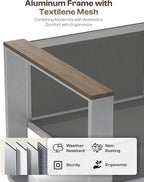 Aluminum Outdoor Furniture Set, 4 Seats Outdoor Patio Conversation Sets - Image 3