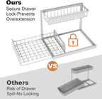REALINN Under Sink Organizer, Pull Out Cabinet Organizer, 2 Tier Metal Slide - Image 5