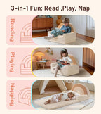 little dove Extra Wide Soft Toddler Couch Fold Out, Comfy Toddler Chair - Image 3