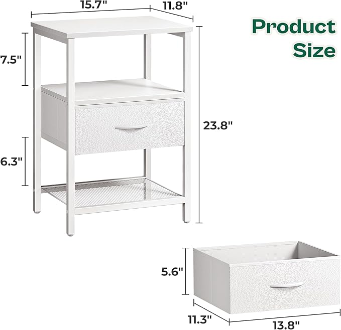 Huuger Nightstand Set of 2, Night Stand - Image 7