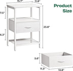 Huuger Night Stand with Fabric Drawer, Side Table with Mesh Shelf, Bedroom - Image 7