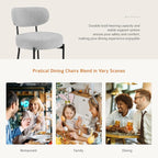 Sweetcrispy Dining Chairs Set of 2, Boucle Upholstered Modern Mid Century Round - Image 4