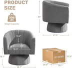 Swivel Accent Barrel Chair Set of 2, Cute Comfy Small Round 360° Arm Chair - Image 2