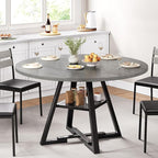Jocoevol Round Dining Table for 4, Kitchen Dining Room Circle Dinner Pedestal - Image 4