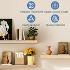 Oak Floating Shelves for Wall, Kitchen & Living Room Decor Display, for Plants - Image 6