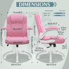 Leather Office Chair, PU Home Computer Desk Chairs - Image 3