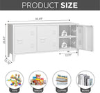 MIOCASA TV Stand 3 Door Metal Storage Locker Cabinet - Image 3