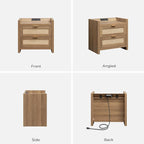 SICOTAS Rattan Nightstand End Table - Image 9