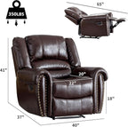 CANMOV Leather Recliner Chair Set of 2, Classic and Traditional Manual Recliner - Image 2