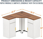 GDLF Corner Bar Cabinet with Fridge Space, Corner Coffee Bar Station with - Image 2