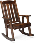 VINGLI Outdoor Rocking Chair, Heavy Duty 600 LBS Wooden Rocking Bench by VINGLI