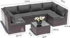 Outdoor Patio Furniture Set, 7 Pieces Outdoor Sectional Furniture Patio Sofa - Image 2