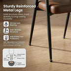 HNY Modern Dining Room Arm Chairs Set of 6, Retro Faux Leather Upholstered - Image 5