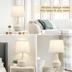 GyroVu 18" Table Lamp Set of 2, Ceramic Table Lamp Classic Beside Lamps - Image 5