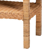 HomeStock Bohemian Side TableRattan & Wood Accent TableHoney Finish26 x 16 x 25 - Image 4