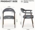 DUMOS Dining Chairs Set of 4, Linen Fabric Upholstered Kitchen Side Chairs - Image 2