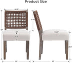 LZAREAL Farmhouse Dining Chairs Set of 6 Linen Fabric Upholstered Accent Side - Image 3