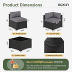 Aoxun 10 Piece Patio Furniture Set Wicker Rattan Patio Sectional Sofa Set - Image 2