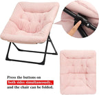 Comfy Saucer Chair for Adults, Soft Faux Fur Bedroom Chair - Image 7