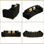 104" Oversized Velvet Chesterfield Couch - Image 6
