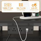 YAOHUOO Printer Stand with Power Outlet/Fabric Drawers, Printer Cabinet with - Image 3