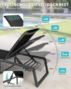 Aluminum Chaise Lounge Chair Outdoor, Foldable& No Assembly Patio Pool Lounge - Image 5