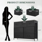 7-Drawer Dresser for Bedroom, Anti-Tip Wide Storage Organizer Fabric Chest of - Image 3