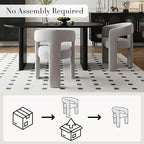 Modern Chenille Barrel Dining Chair Upholstered Fabric Dining Room Chair - Image 3