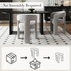 Modern Chenille Dining Chairs Set of 2, Upholstered Barrel Chairs - Image 3