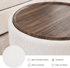29.5 Inch Round Storage Ottoman Coffee Table, Modern Circle Coffee Table - Image 6