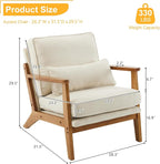 Karl home Accent Chair Wide Armrest Mid-Century Lounge Chair Linen Fabric - Image 2