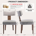 HNY Mid Century Modern Dining Chairs Set of 6, Farmhouse PU Leather Upholstered - Image 2