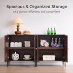 IFBUY Modern Sideboard Buffet Cabinet, 92.63" W Fluted Arched Buffet Cabinet - Image 3