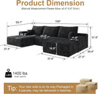 108" Sectional Couches for Living Room Cloud Couch Sofa - Image 2