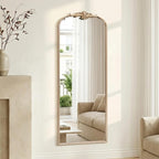 Besdomus Arched Mirror Full Length: 21"x56" French Champagne Gold Vintage Full - Image 4