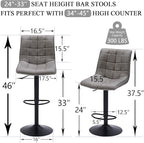 FIRAVOE Swivel Bar Stools Set of 2, Modern Adjustable Bar Stools - Image 2