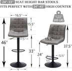FIRAVOE Swivel Bar Stools Set of 4, Modern Adjustable Bar Stools - Image 2