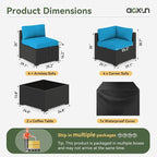 Aoxun 10 Piece Patio Furniture Set Wicker Rattan Patio Sectional Sofa Set - Image 3