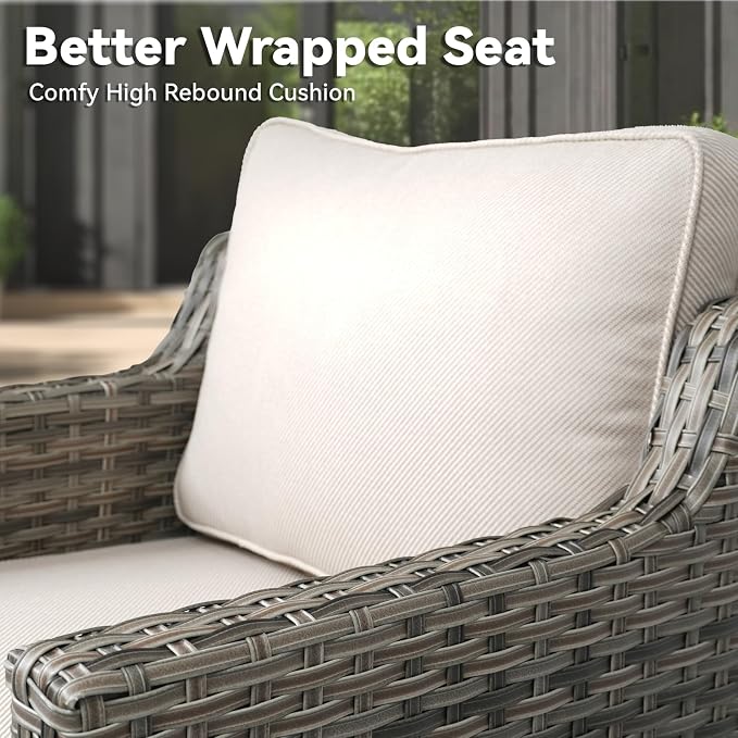 Buenhomino Outdoor Patio Furniture Set-PE Wicker Sofa Couch - Image 7