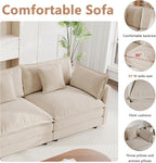 mikibama Luxury Oversized 3 Piece Sofa Set, 2 Pieces of 2 Seater and 1 Piece of - Image 3