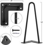 SMARTSTANDARD 10 Inch Heavy Duty Hairpin Furniture Legs, Metal Home DIY Projects - Image 2