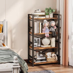 Homeiju Bookshelf, 4 Tier Small Bookcase, Organizers and Storage, Metal Small - Image 5
