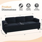 Apicizon Modern Loveseat Set of 2 & 3-Seater Sofa, Corduroy Couch 3 Piece Sofa - Image 2